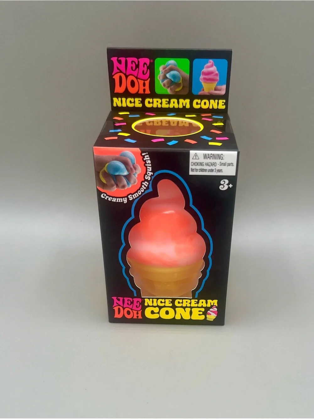 Schylling NEEDOH Nice Cream Cone Squishy Toy - ORANGE Swirl 🧡 Authentic 🆕